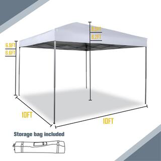 PHI VILLA 10 ft. x 10 ft. Pop Up Canopy White THD-E02GA0102-006-06WT