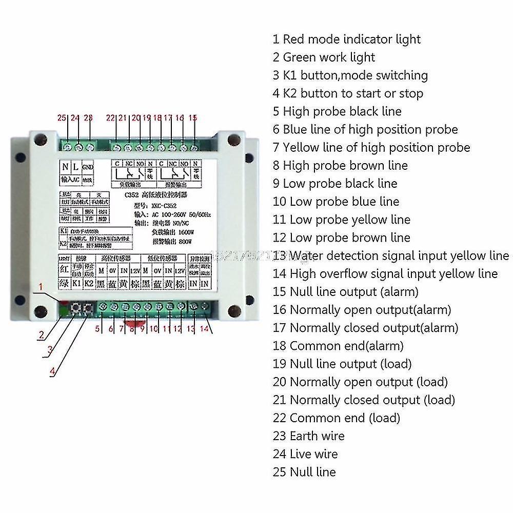 High And Low Liquid Level Intelligent Controller With 2 Non-contact Sensor Module Automatic Control Liquid Water Level My02 19