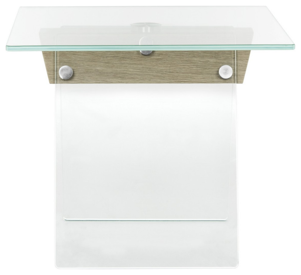 Kierston Modern Glass Loft Accent Table Gray Clear   Contemporary   Side Tables And End Tables   by AED Luxury Home Decor  Houzz