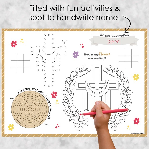 Big Dot Of Happiness Religious Easter Paper Christian Holiday Party Coloring Sheets Activity Placemats Set Of 16