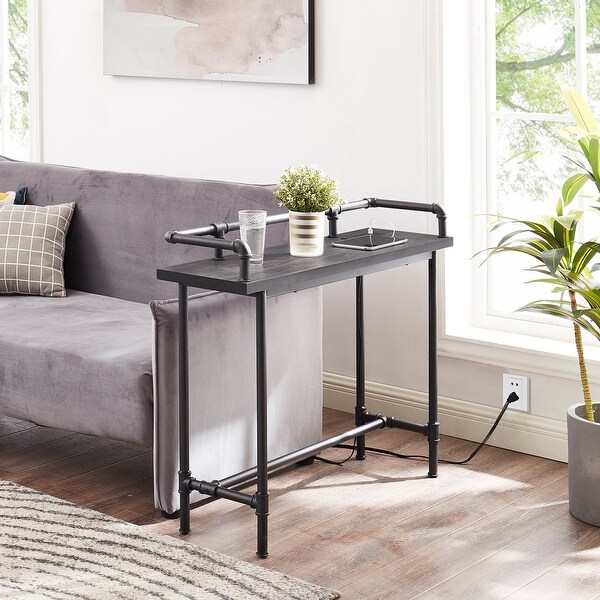 Console Table with 2 Outlet and 2 USB Ports for Living Room and Hallway