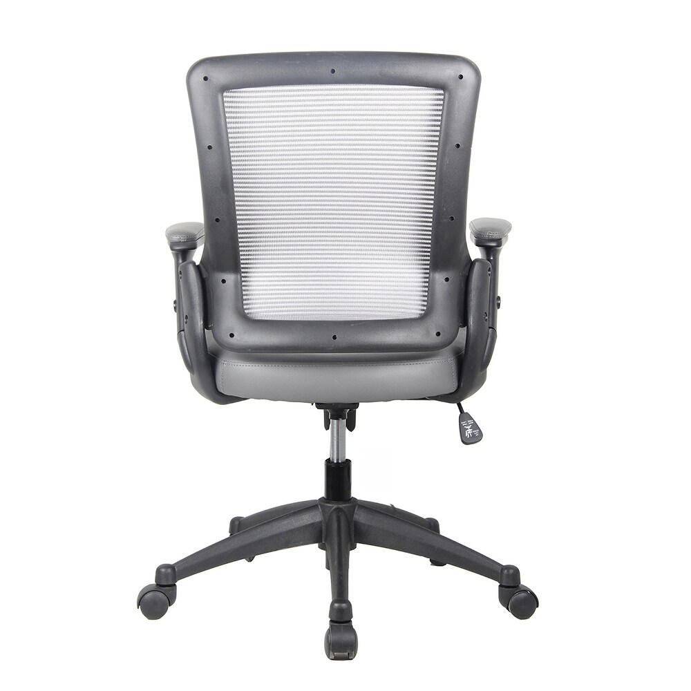 Mid Back Mesh Task Office Chair with Height Adjustable Arms  Grey