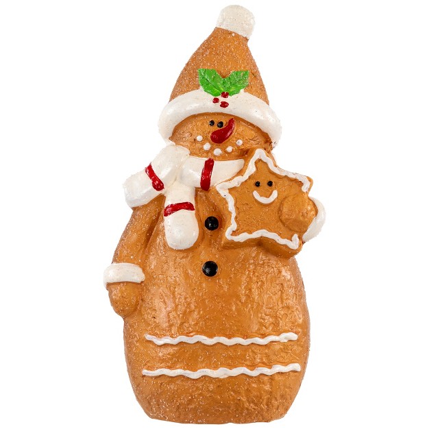 Frosted Gingerbread Snowman With Star Cookie Christmas Figurine