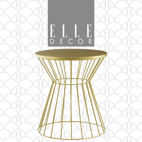 Elle Decor Lulu Round Hourglass Metal Side Table