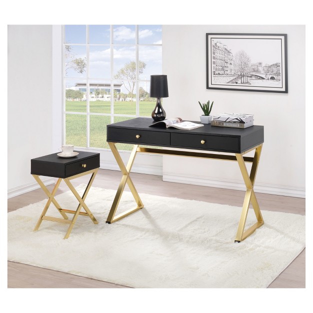 End Table Black Brass Acme Furniture