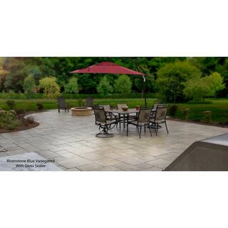 Nantucket Pavers Patio-on-a-Pallet 12in. x 24in. and 24in. x 24in. Concrete Gray Variegated Basketweave Yorkstone Paver(18 Pcs48 Sq Ft) 30532