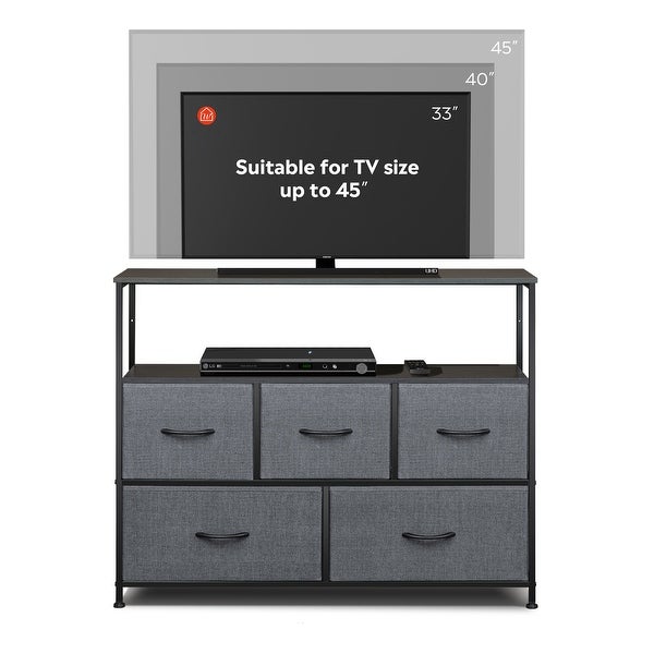 Dresser TV Stand;Media Console Table with Open Shelves for TV up to 45