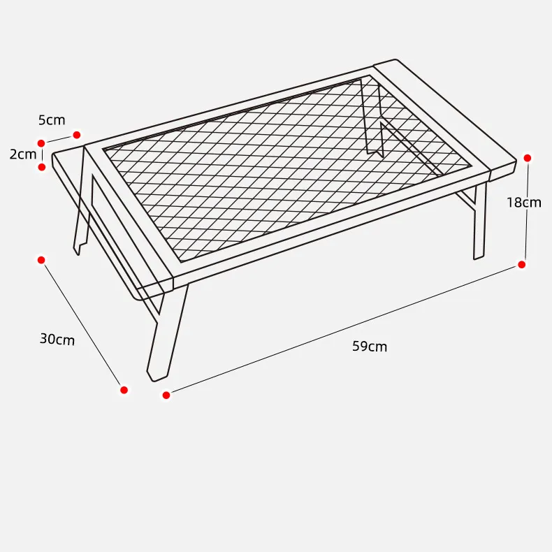 Heavy Duty Portable Camping Grill with Legs Carrying Bag