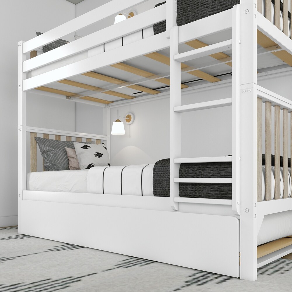 Max and Lily Scandinavian Twin over Twin Bunk Bed with Trundle