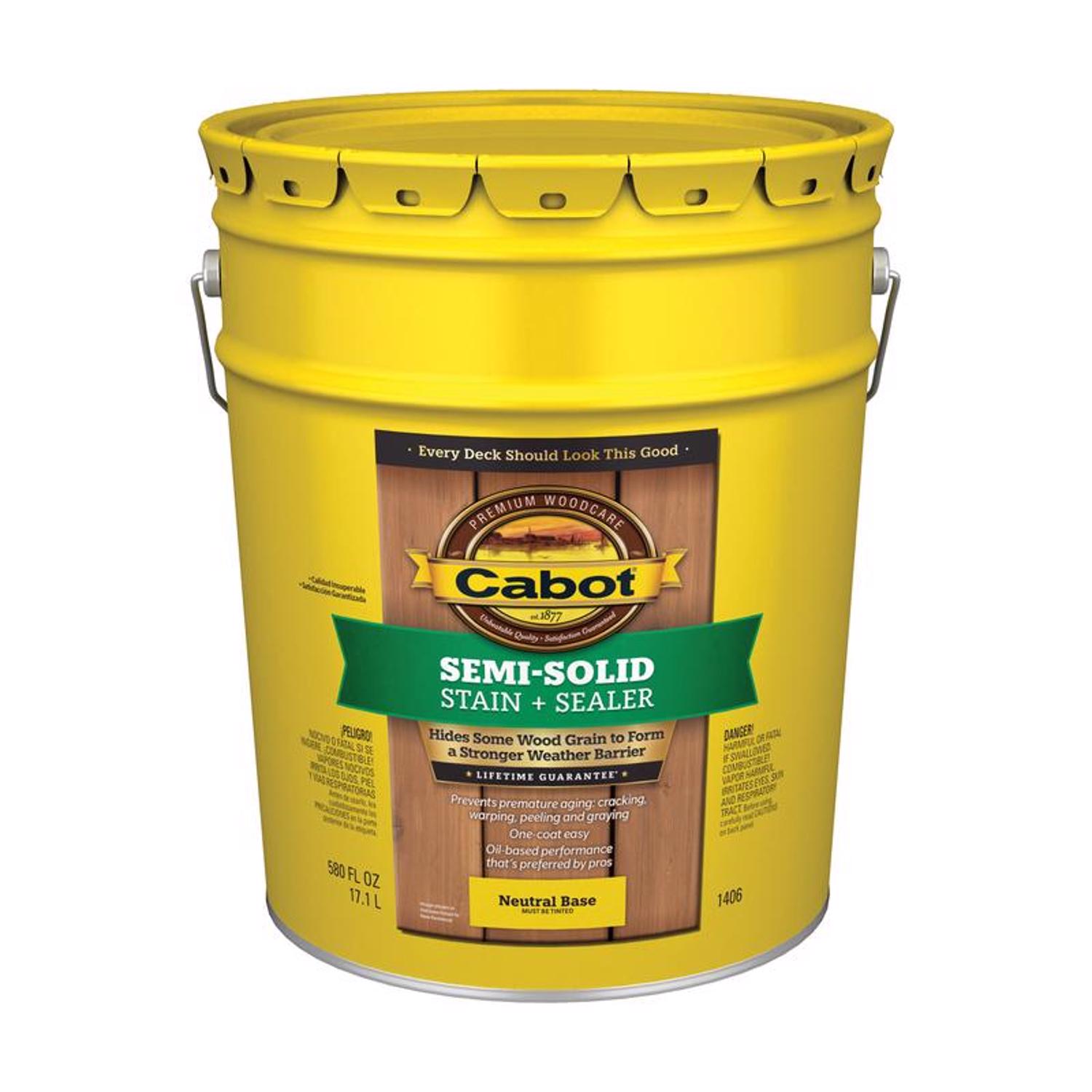 Cabot Semi-Solid Semi-Solid Tintable Neutral Base Oil-Based Alkyd Linseed Oil Deck and Siding Stain