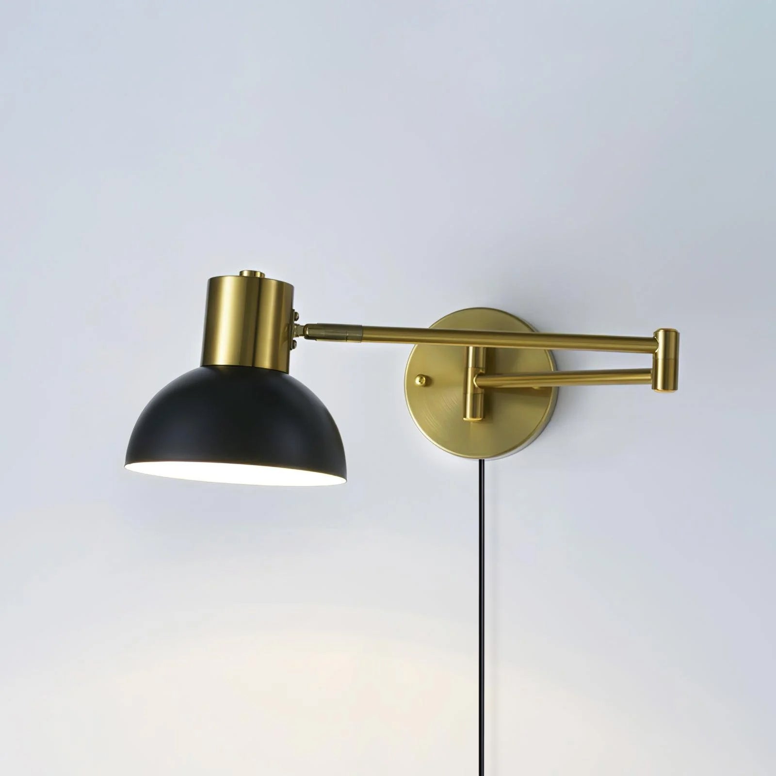 Adjustable Arm Plug In Wall Lamp