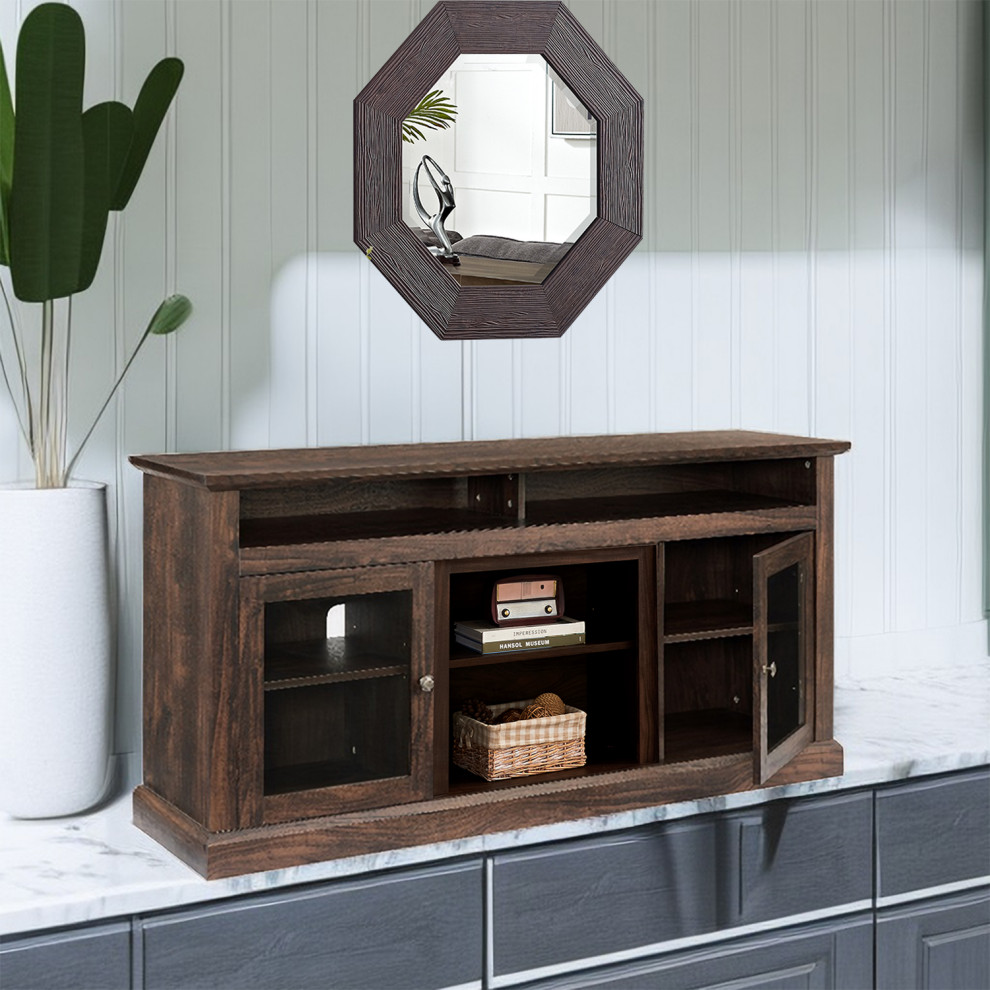 TV Stand Modern Entertainment Console for TV Up to 70 quot  Brown   Modern   Pastry Brushes   by CIPACHO  Houzz