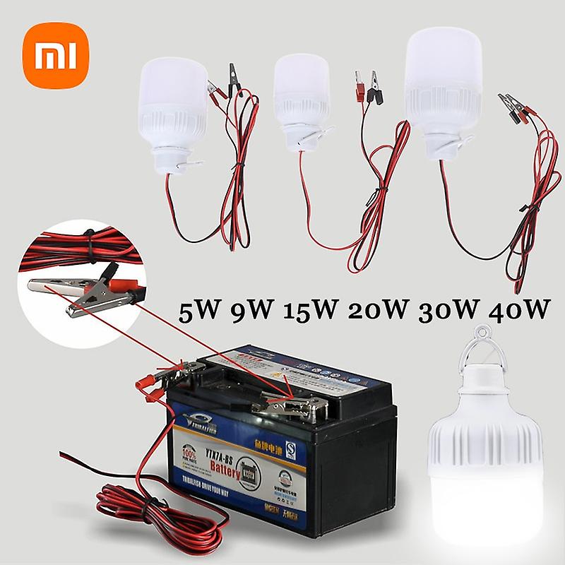 Xiaomi 12v Led Lamps Alligator Clip Portable Light Bulbs 5w 9w 15w Outdoor Camp Tent Night