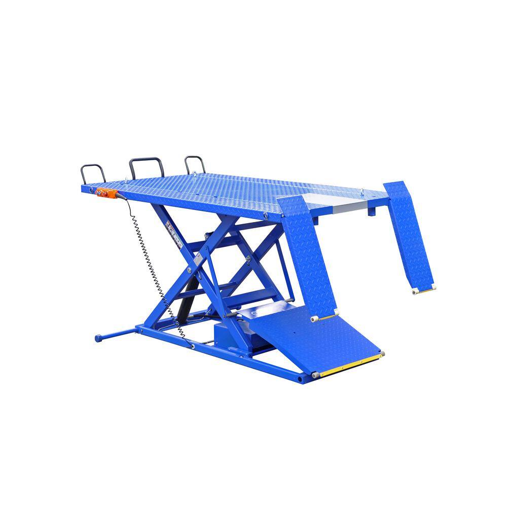 IDEAL ATV and UTV Scissor Lift with Integrated Motor and Retractable Ramp Elec-Hydra 2200 lbs. Capacity A-2200IEH-XR