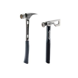 Stiletto 15 oz. TiBone 3 Milled Face Hammer with 18 in. Curved Handle and 9 oz. Drywall Axe Fiberglass Hammer with 13 in. Handle TB3MC-DRYAXE9-F