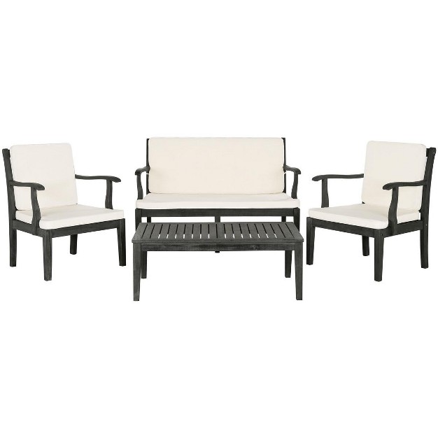 Fresno 4 Piece Patio Outdoor Living Converation Set Safavieh