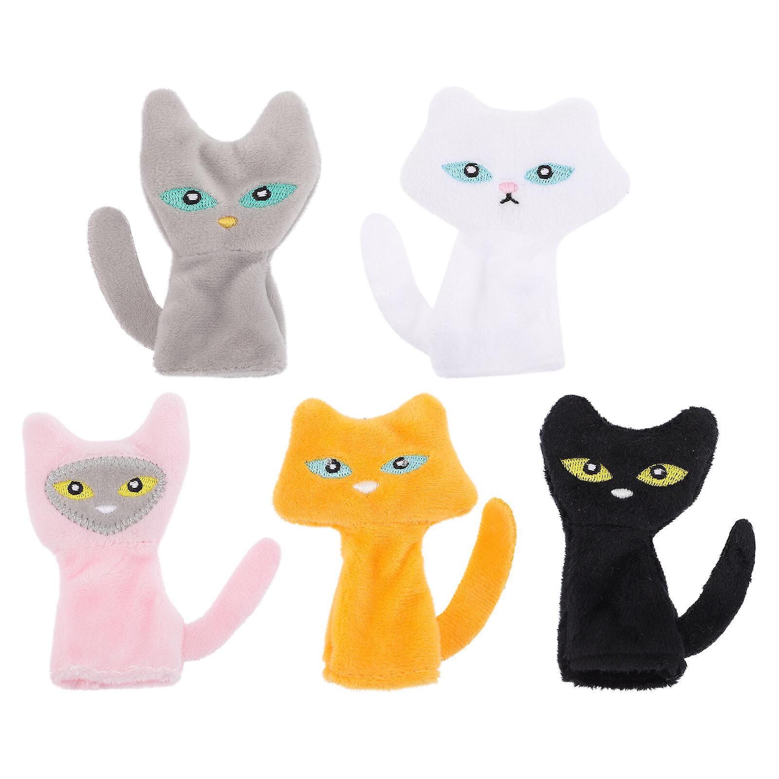 5pcs Finger Puppet Animal Finger Puppets Plush Toys For Storytelling Role-playing Teaching