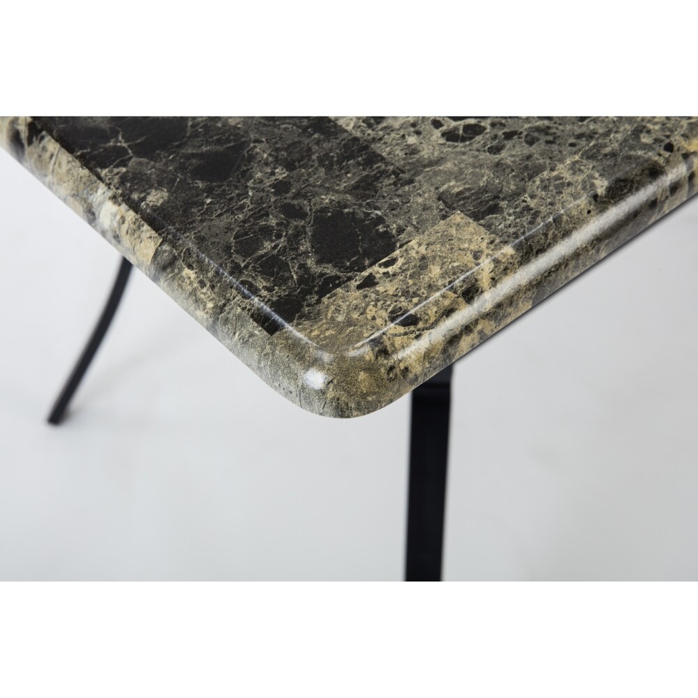 Bastian Faux Marble and Metal Dining Room Table