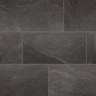 Florida Tile Home Collection Sediment Slate Black 12 in. x 24 in. Porcelain Floor and Wall Tile (13.62 sq. ft.Case) CHDESDS1012X24