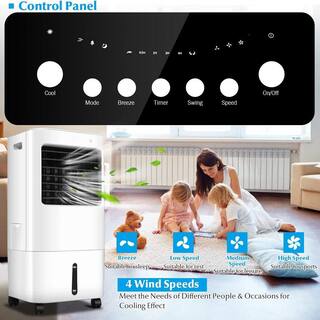 Gymax Air Conditioner 20L Air Cooler Evaporative Cooler with 4 Speeds 3 Modes Humidifier with Remote Control GYMHD0126