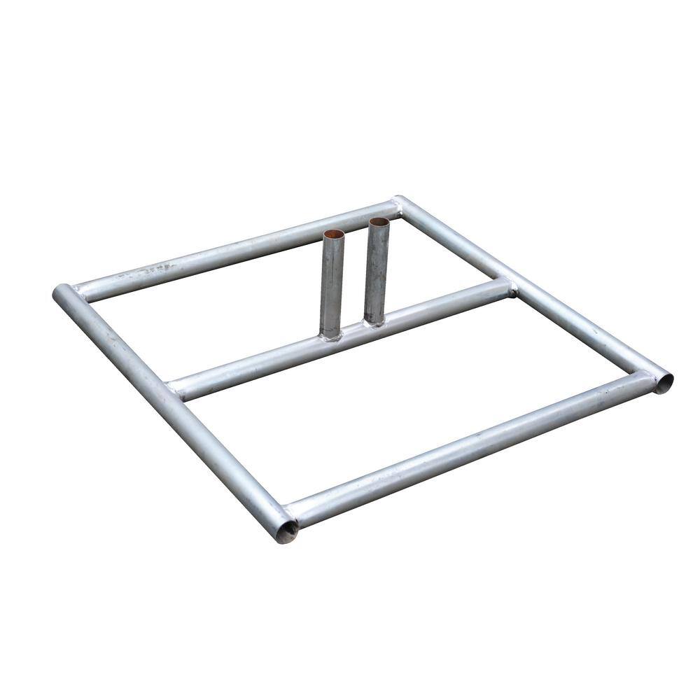 Vestil 7 in. Galvanized Silver Construction Barrier Base Unit Chain Link without Slats HRAIL-BASE