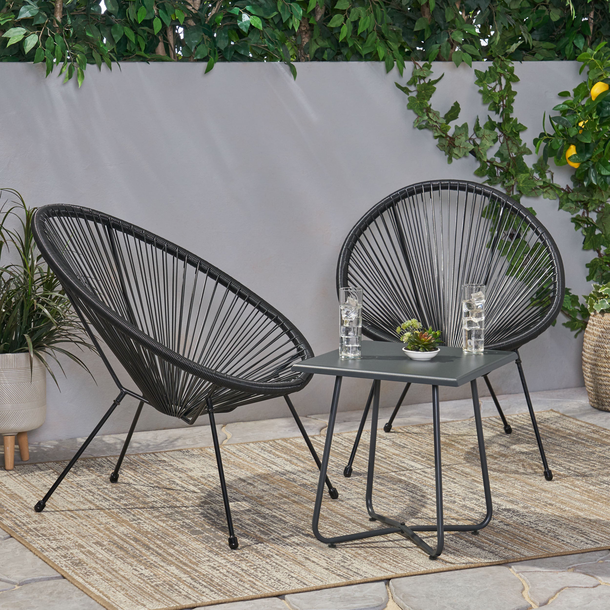 Major Outdoor Woven 3 Piece Chat Set