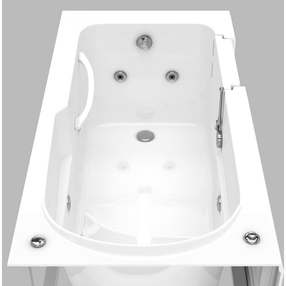 Universal Tubs Nova Heated Step-In 5 ft. Walk-In Whirlpool Bathtub in White with Chrome Trim HSI3060RWHCH