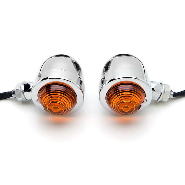 Motorcycle 2 pcs Chrome Amber Turn Signals Lights Compatible with Yamaha Vino Classic 50 80 125