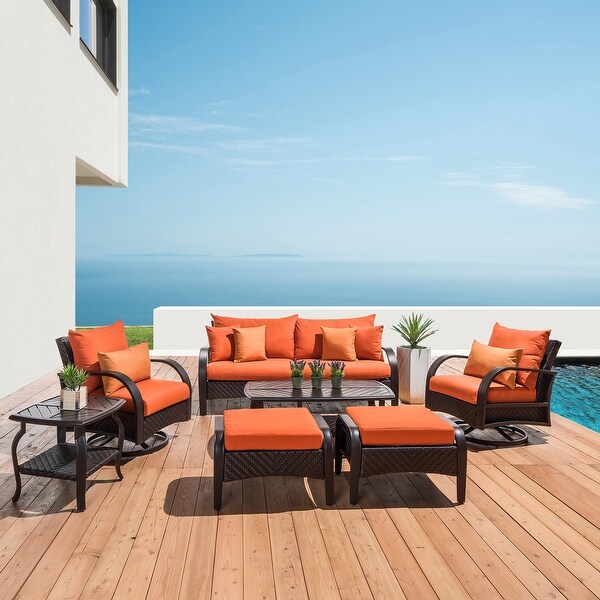 Barcelo 7 Piece Sunbrella Outdoor Patio Motion Club Seating Set