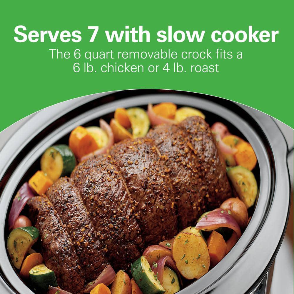 Hamilton Beach 2 in 1 6 Qt Stainless Steel Slow Cooker with Air Fry Lid