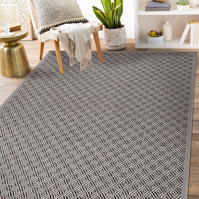 World Rug Gallery Geometric Border Indoor Outdoor Area Rug