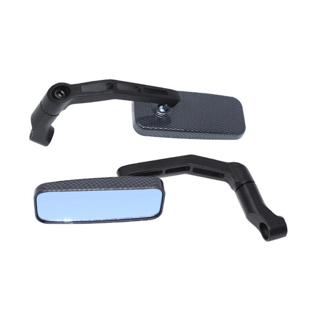 2 Pieces Universal Motorcycle Rear View Mirror Square Bent Rod Anti-glare Retrofit Accessories For 8mm 10mm Motorcycle Off-road Vehicle Carbon Fiber