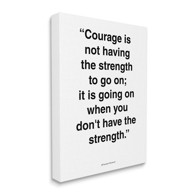 Stupell Industries Roosevelt Courage And Strength Quote Minimal Black White