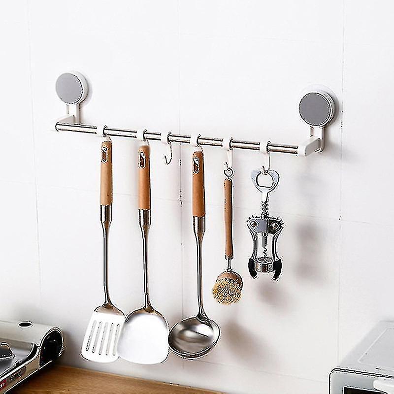 Hmwy-wall Mounted Kitchen Racks Bathroom Towel Hooks Self Adhesive No Drilling Stainless Steel Hanger