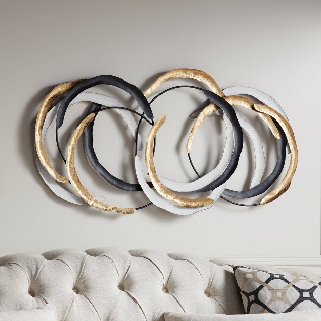 Wide Multi color Fan Metal Wall Art