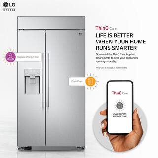 LG STUDIO 42 in. W 26.5 cu. ft. Built-in Side by Side Refrigerator with SpacePlus  In-Door ice in Stainless Steel Cabinet Depth SRSXB2622S