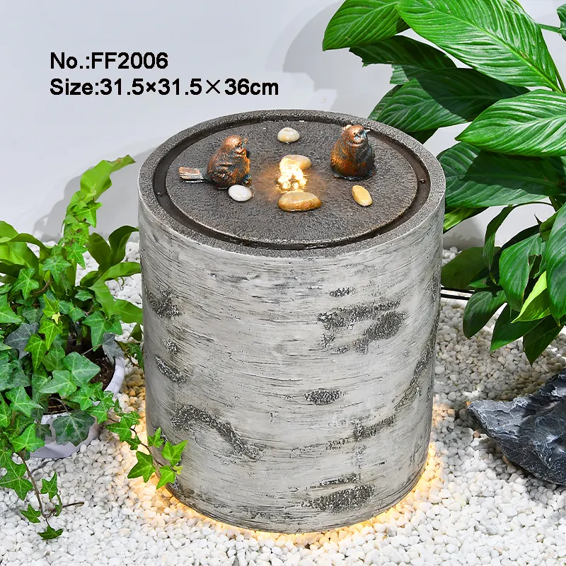 Supplies Crafts Garden Water Fountain With Birds Resin Stream Fountain For Christmas Holiday Gift