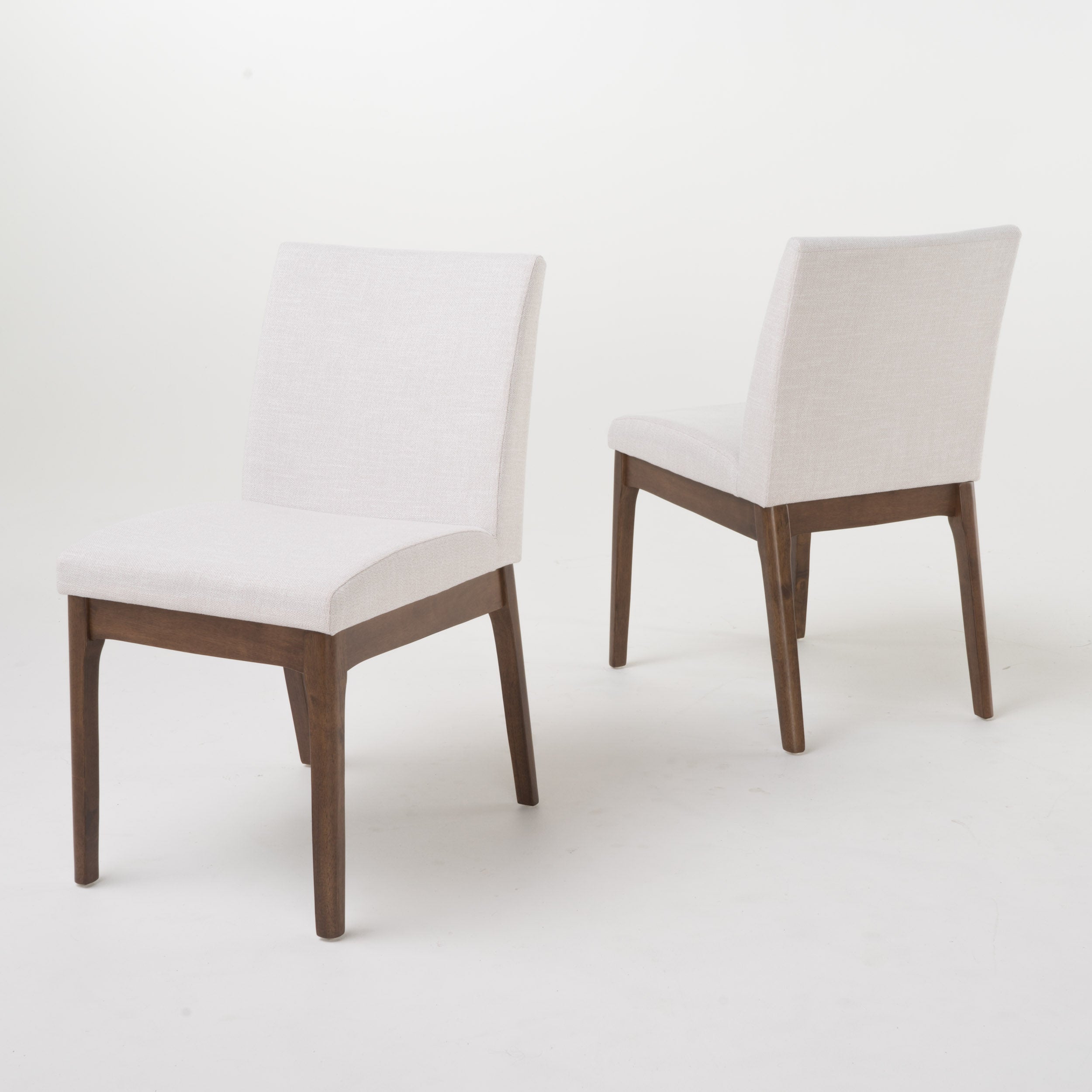 Leona Fabric & Wood Finish Dining Chair (Set of 2)