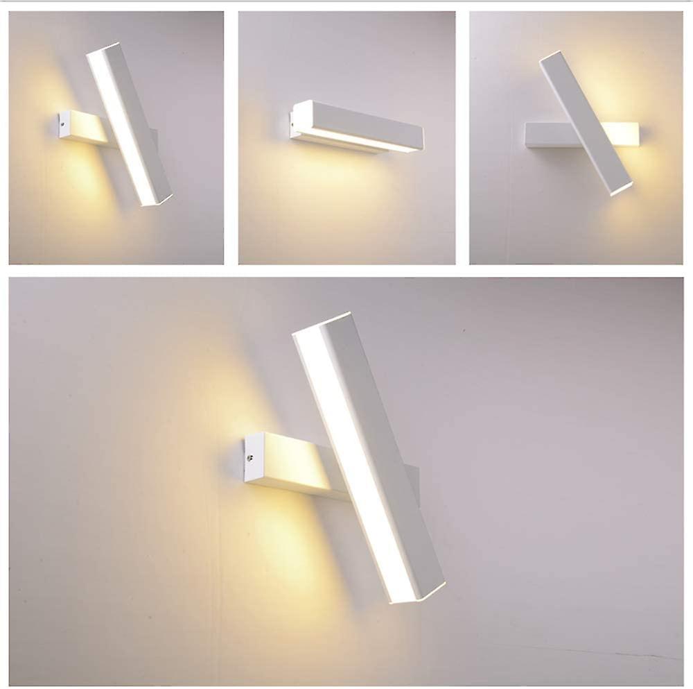 12w Led Wall Sconce White Lamp Creative Design Indoor Light Fixture Almost 360 Degree Rotation Wall Lamp For Bedroom Living Room Office Corridor (whit