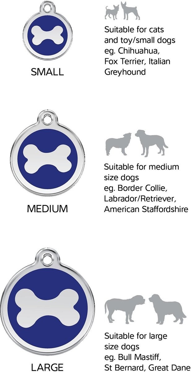 Red Dingo Atom Stainless Steel Personalized Dog and Cat ID Tag， Black