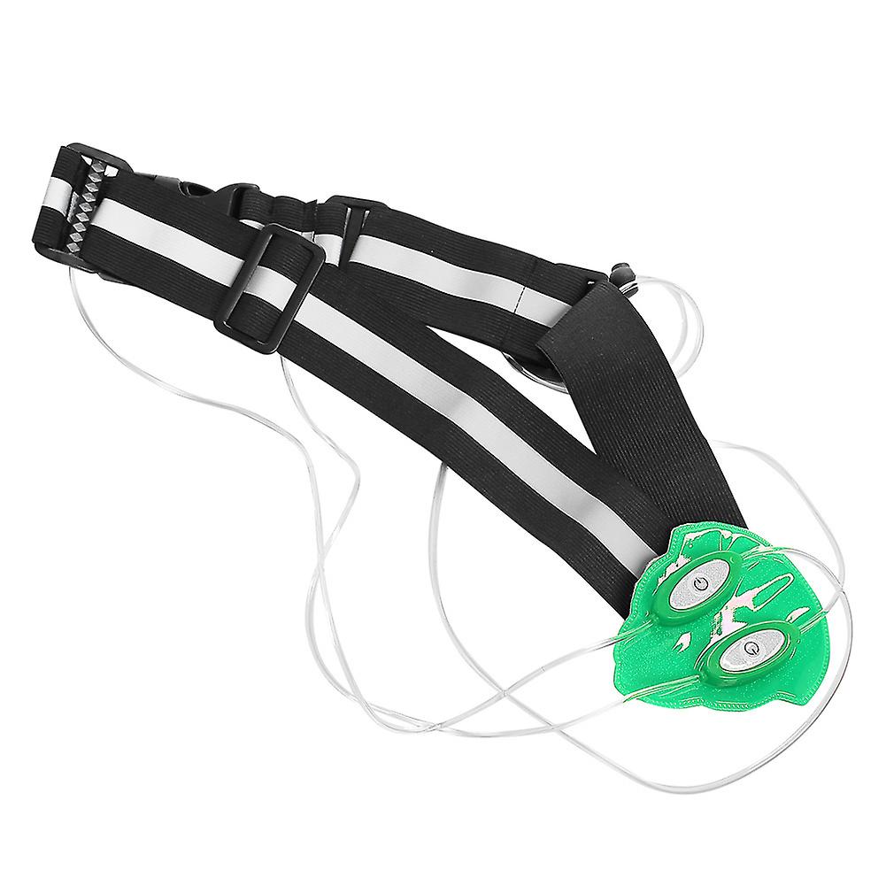 Safety Reflective Vest Belt Stripe Straps Led Light For Night Running Jogging Biking Green