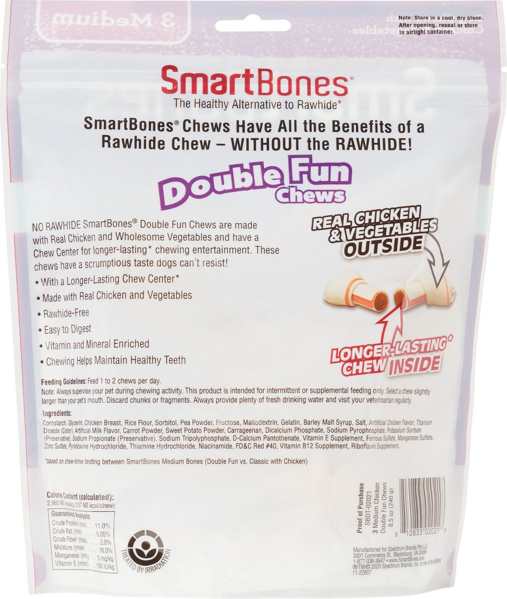 SmartBones Medium DoubleTime Chicken Chews Dog Treats