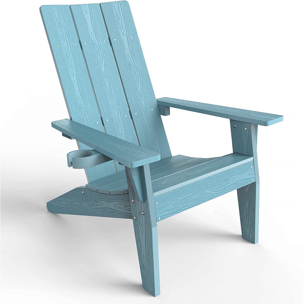 WINSOON  Weather HIPS Outdoor Adirondack Chair with Cup Holder