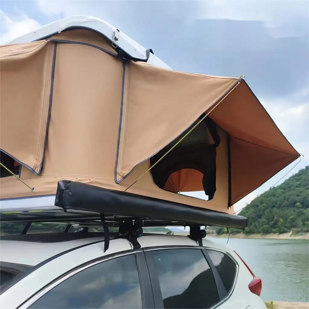 Car Camping Clamshell Top Roof Tents Head Insulated Hard Floor Outdoor Off Road Folding Camper Trailer Hard Shell Roof Top Tent