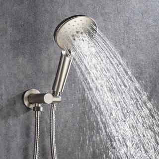 Tahanbath 3-Spray Patterns with 2.5 GPM 12 in. Ceiling Mounted Dual Shower Heads Shower System Mix Set in Brushed Nickel PZZ-96205-BN-KXC