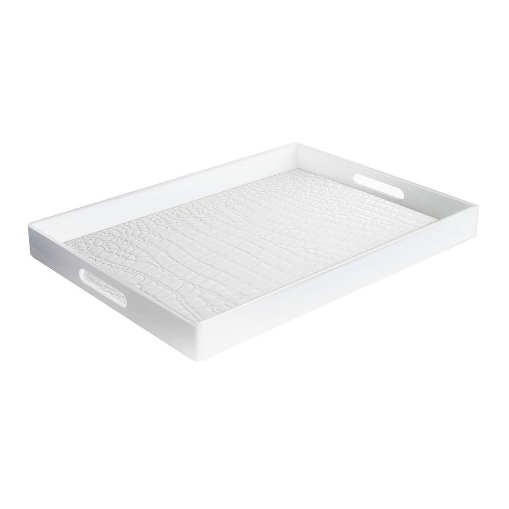 White Polypropylene Rectangular Alligator Tray A201crw