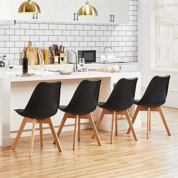 Yaheetech Set of 4 Dining Chairs with Modern Soft Padded