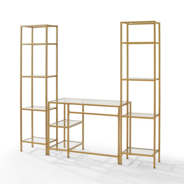 Aimee 3Pc Desk And Etagere Set