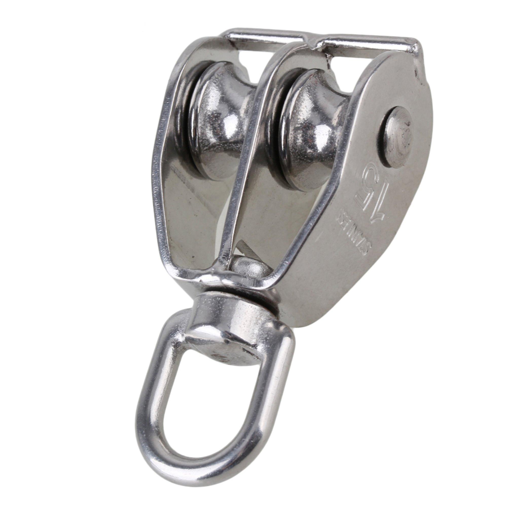 Stainless Steel M15 304 Double Pulley Swivel Block Lifting Wheel