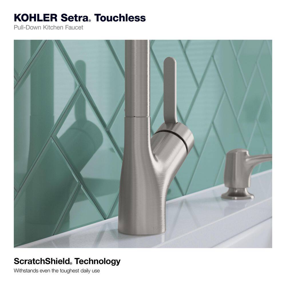 KOHLER Setra Single-Handle Touchless Pull-Down Sprayer Kitchen Faucet in Vibrant Stainless K-R22898-SD-VS